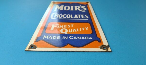 VINTAGE MOIRS CHOCOLATE PORCELAIN QUALITY GAS PUMP GENERAL STORE CANDY SIGN 305087084818 10