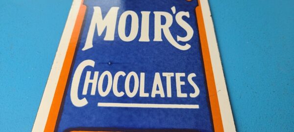 VINTAGE MOIRS CHOCOLATE PORCELAIN QUALITY GAS PUMP GENERAL STORE CANDY SIGN 305087084818 2