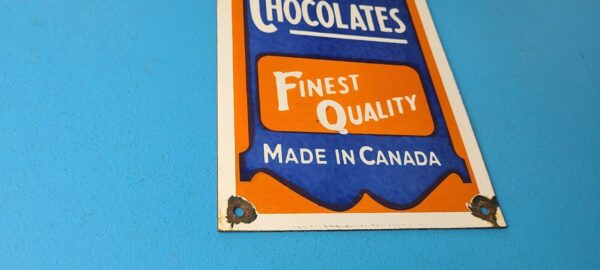 VINTAGE MOIRS CHOCOLATE PORCELAIN QUALITY GAS PUMP GENERAL STORE CANDY SIGN 305087084818 6