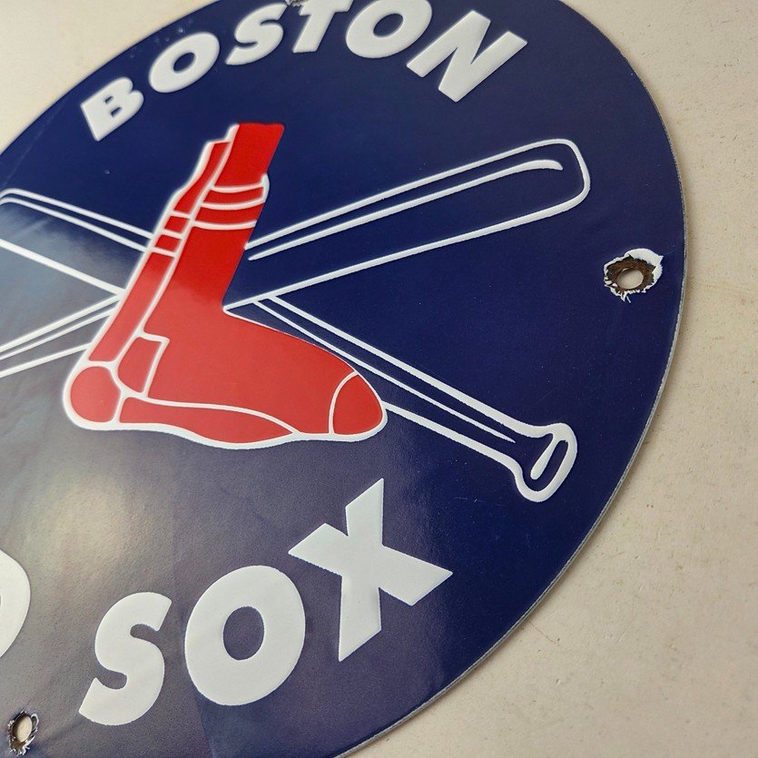 Vintage Boston Red Sox Sign - MLB Baseball Stadium Porcelain Gas Sign - Image 13