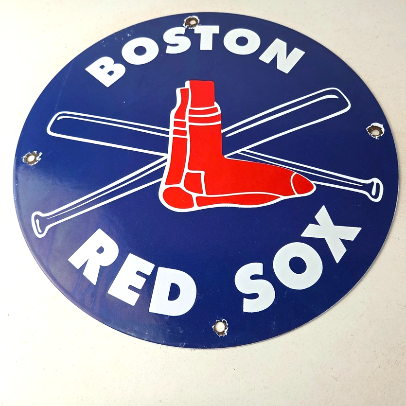 Vintage Boston Red Sox Sign - MLB Baseball Stadium Porcelain Gas Sign - Image 15