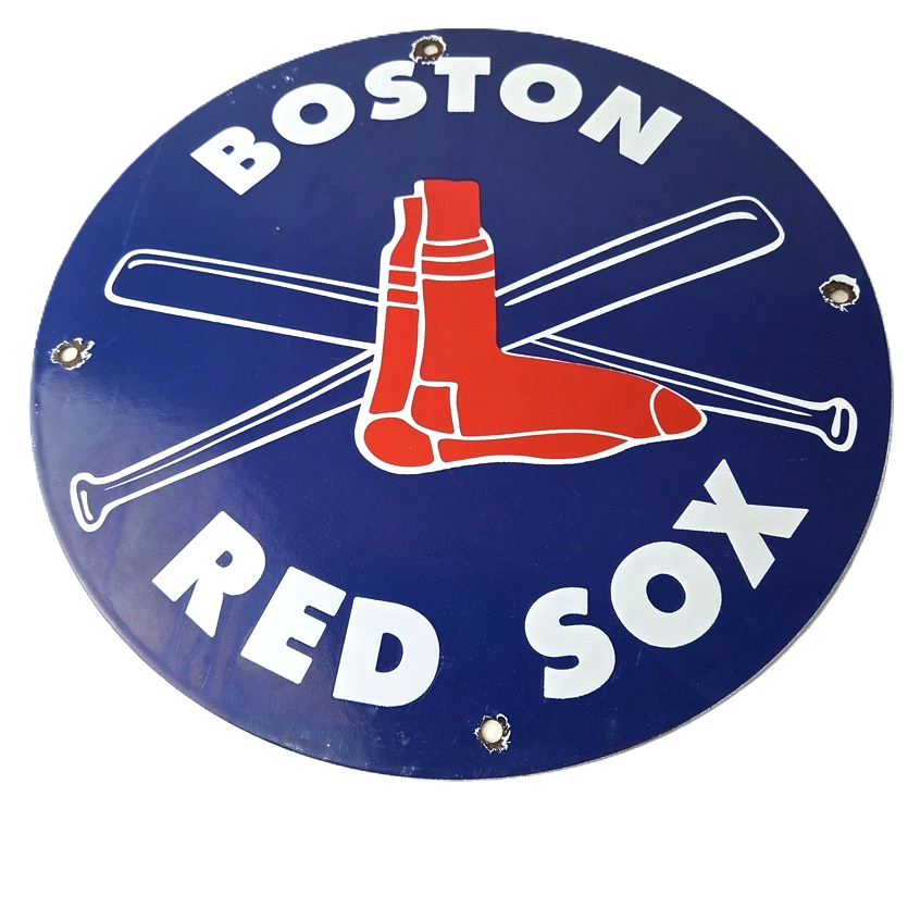Vintage Boston Red Sox Sign - MLB Baseball Stadium Porcelain Gas Sign