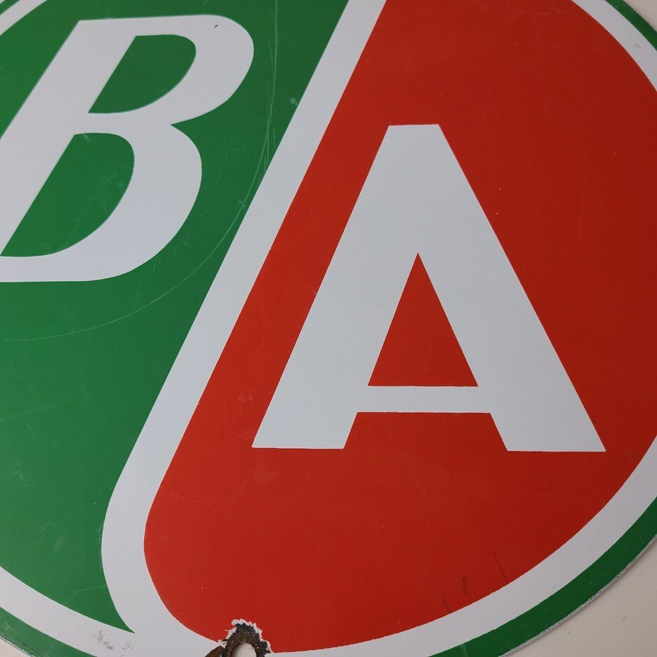 Vintage British Airways Sign - Aviation Hangar Gas Pump Airline Porcelain Sign - Image 4