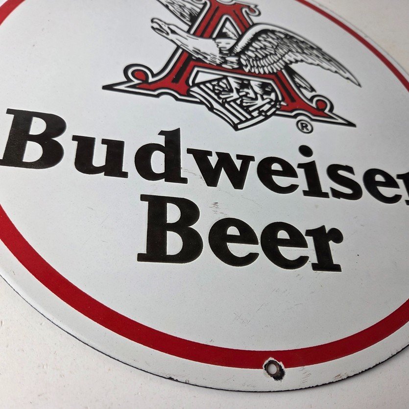 Vintage Budweiser Beer Sign - Adult Beverage Anheuser Busch Porcelain Sign - Image 11