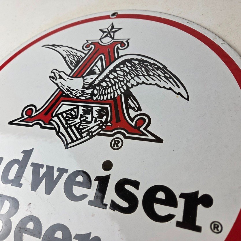 Vintage Budweiser Beer Sign - Adult Beverage Anheuser Busch Porcelain Sign - Image 12