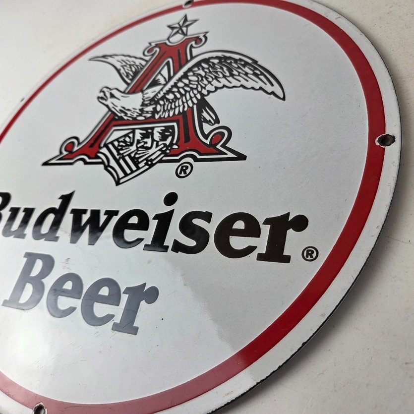Vintage Budweiser Beer Sign - Adult Beverage Anheuser Busch Porcelain Sign - Image 13