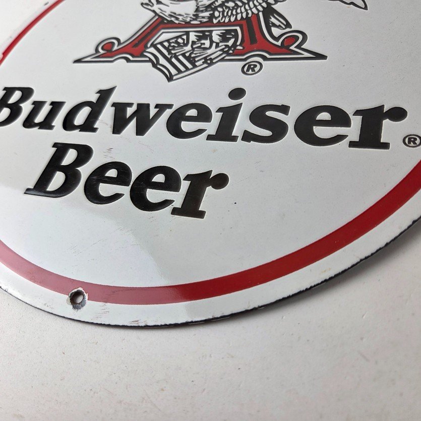 Vintage Budweiser Beer Sign - Adult Beverage Anheuser Busch Porcelain Sign - Image 14