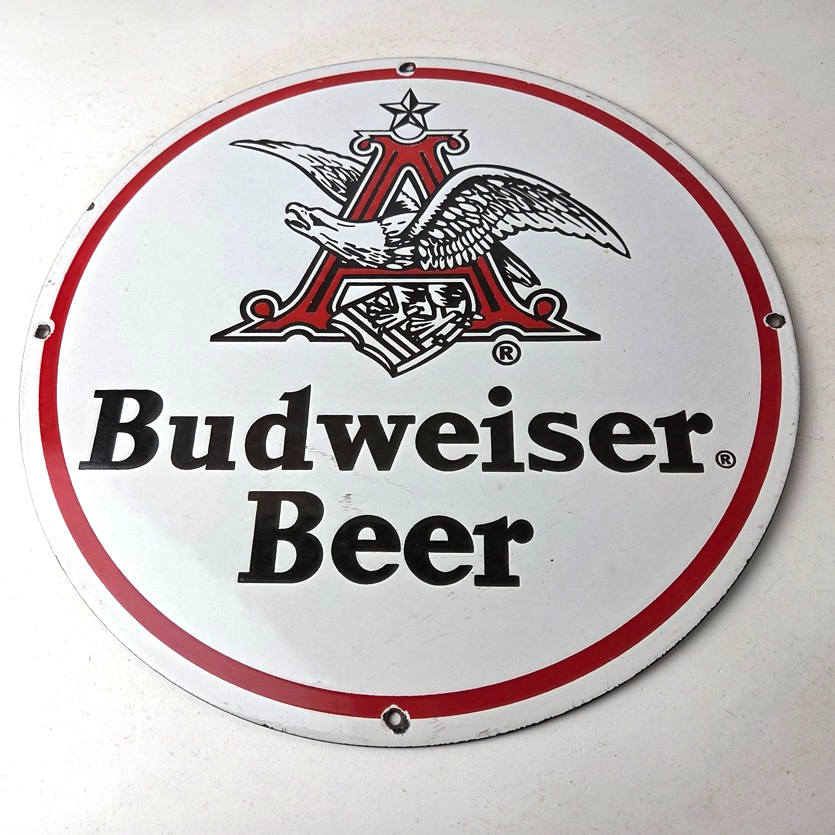 Vintage Budweiser Beer Sign - Adult Beverage Anheuser Busch Porcelain Sign - Image 15
