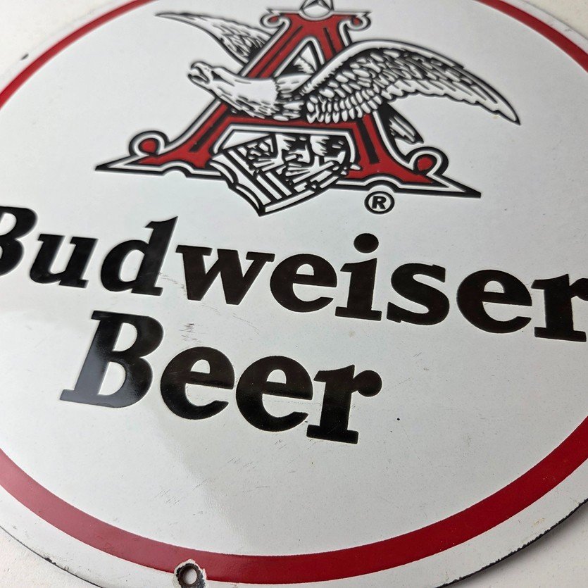 Vintage Budweiser Beer Sign - Adult Beverage Anheuser Busch Porcelain Sign - Image 4