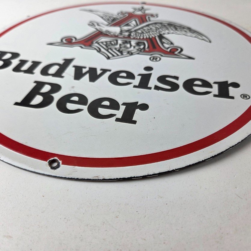 Vintage Budweiser Beer Sign - Adult Beverage Anheuser Busch Porcelain Sign - Image 10