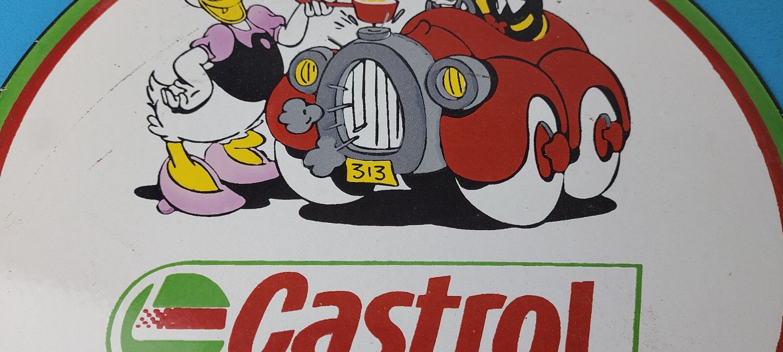 Vintage Castrol Motor Oil Sign - Motor Oil Bucket Quart Can Gas Porcelain Sign - Image 4