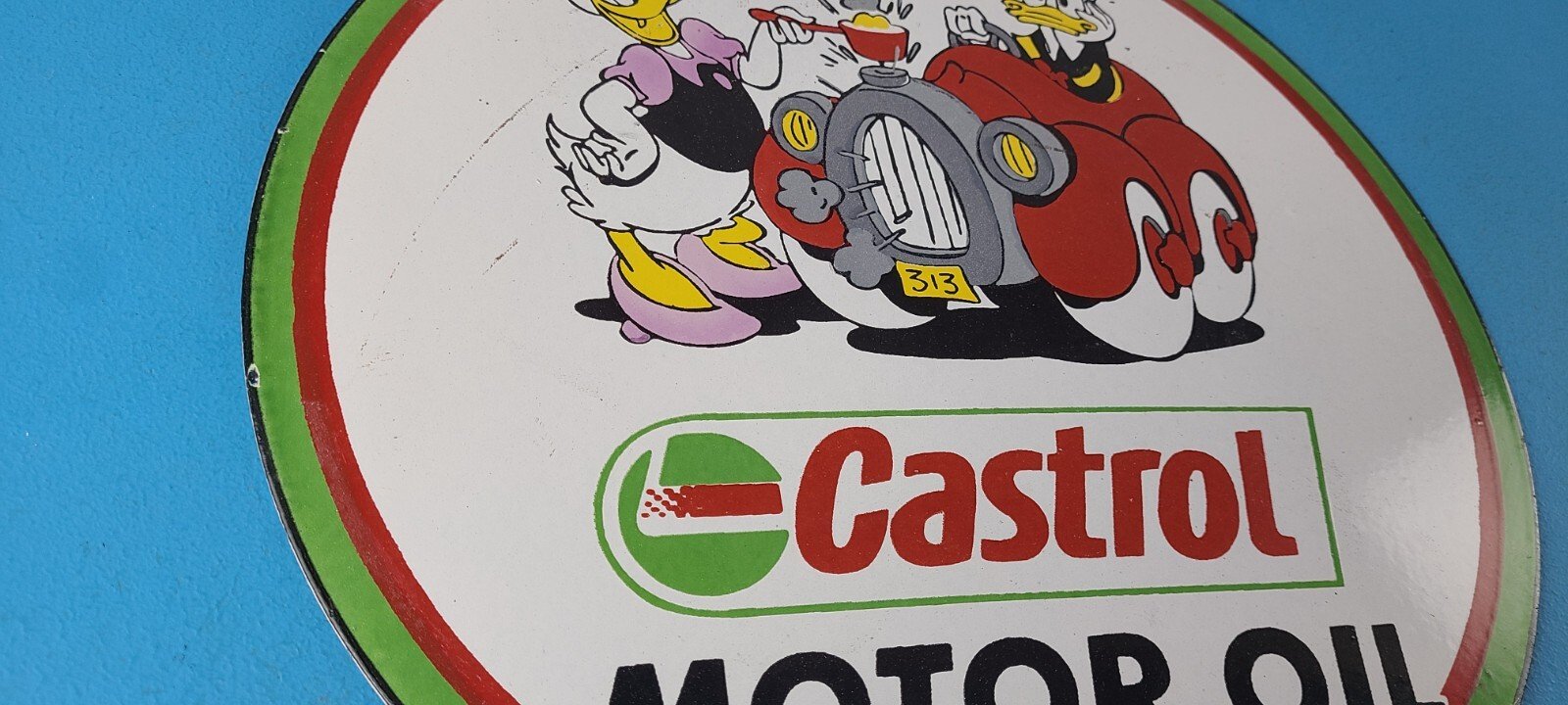 Vintage Castrol Motor Oil Sign - Motor Oil Bucket Quart Can Gas Porcelain Sign - Image 6