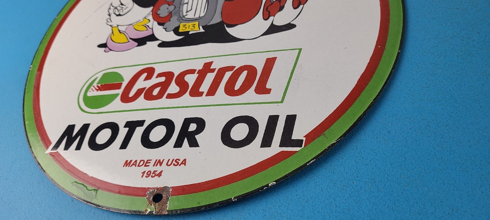 Vintage Castrol Motor Oil Sign - Motor Oil Bucket Quart Can Gas Porcelain Sign - Image 10