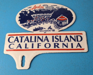 Vintage Catalina California License Plate Topper Sign Ad on Automobile Topper 305895610328