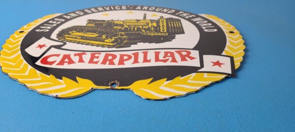 Vintage Caterpillar Sign Gas Pump Automotive Trucks Service Porcelain Sign 305870567938 10