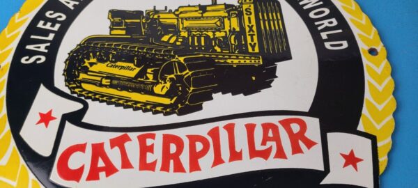 Vintage Caterpillar Sign Gas Pump Automotive Trucks Service Porcelain Sign 305870567938 3