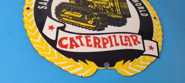 Vintage Caterpillar Sign Gas Pump Automotive Trucks Service Porcelain Sign 305870567938 6