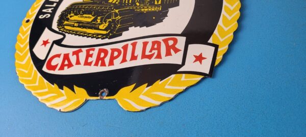 Vintage Caterpillar Sign Gas Pump Automotive Trucks Service Porcelain Sign 305870567938 9