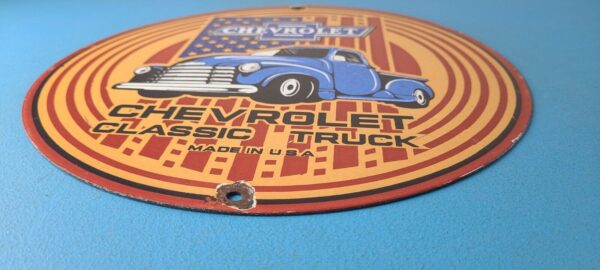 Vintage Chevrolet Trucks Sign Porcelain Bow Tie Classic Pickup Gas Pump Sign 305665506508 10