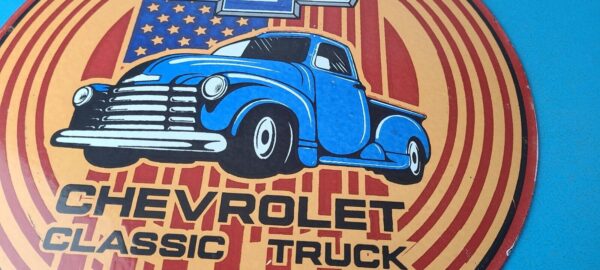 Vintage Chevrolet Trucks Sign Porcelain Bow Tie Classic Pickup Gas Pump Sign 305665506508 11