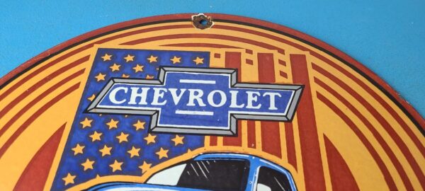 Vintage Chevrolet Trucks Sign Porcelain Bow Tie Classic Pickup Gas Pump Sign 305665506508 12