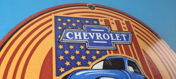 Vintage Chevrolet Trucks Sign Porcelain Bow Tie Classic Pickup Gas Pump Sign 305665506508 4