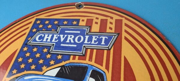 Vintage Chevrolet Trucks Sign Porcelain Bow Tie Classic Pickup Gas Pump Sign 305665506508 7