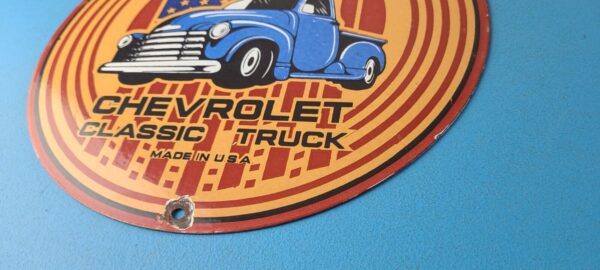 Vintage Chevrolet Trucks Sign Porcelain Bow Tie Classic Pickup Gas Pump Sign 305665506508 9