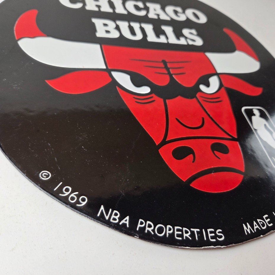 Vintage Chicago Bulls Sign - NBA Basketball Stadium Porcelain Gas Pump Sign - Image 11