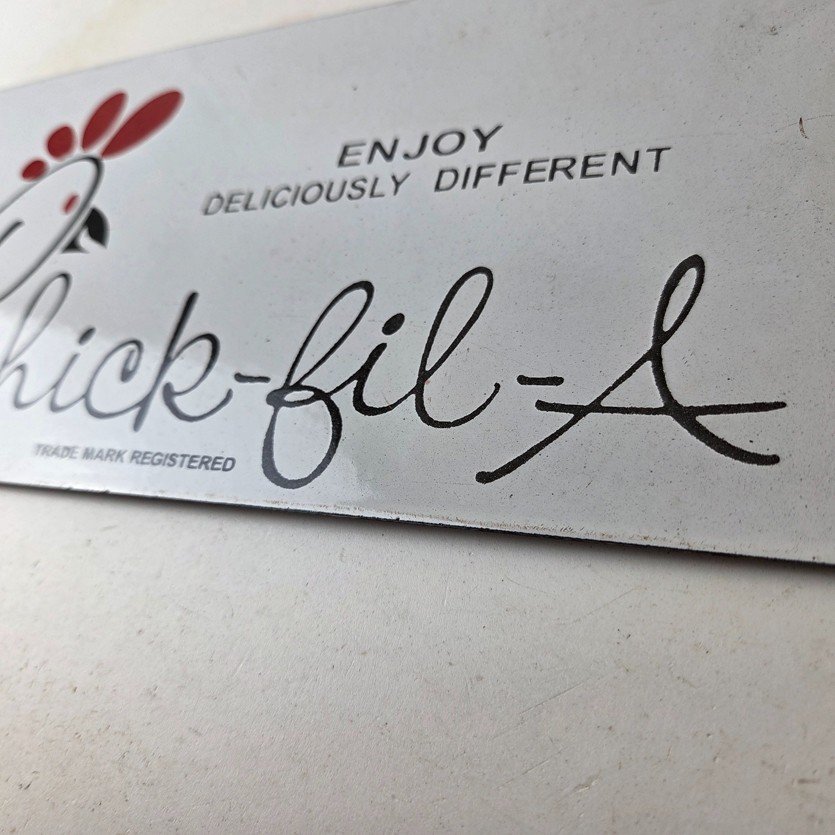 Vintage Chick Fil A Sign - Chicken Fast Food Porcelain Gas Pump Sign - Image 12