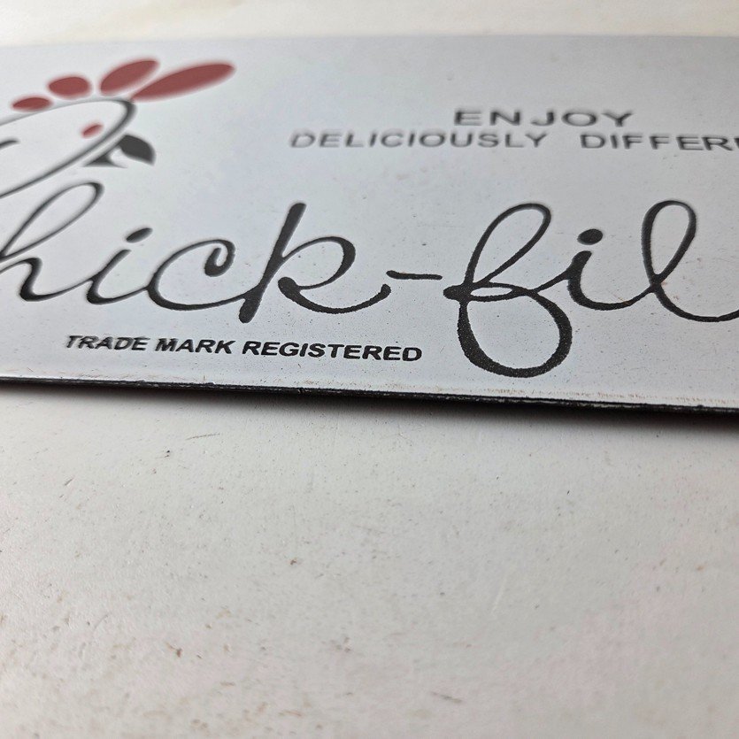 Vintage Chick Fil A Sign - Chicken Fast Food Porcelain Gas Pump Sign - Image 13