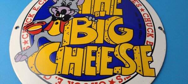 Vintage Chuck E Cheese Sign Porcelain Gas Pump Service Station Sign 305746555128 3