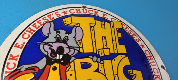 Vintage Chuck E Cheese Sign Porcelain Gas Pump Service Station Sign 305746555128 4