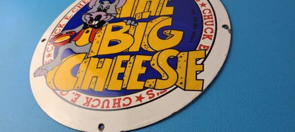 Vintage Chuck E Cheese Sign Porcelain Gas Pump Service Station Sign 305746555128 9