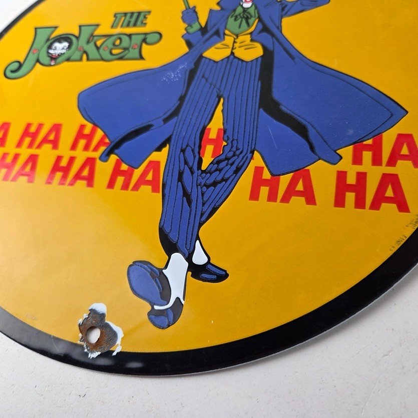 Vintage Conoco Gasoline Porcelain Sign - Joker Batman N-Tane Comic Gas Pump Sign - Image 14