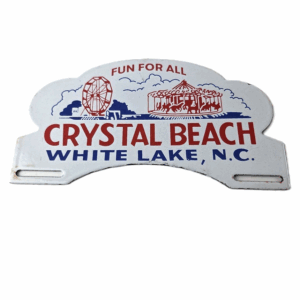 Vintage Crystal Beach NC License Plate Topper - Sign Ad on Automobile Topper