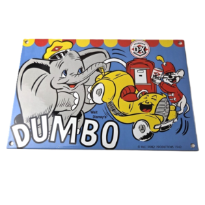 Vintage DX Diamond Dumbo Sign - Gasoline Motor Oil Pump Porcelain Sign