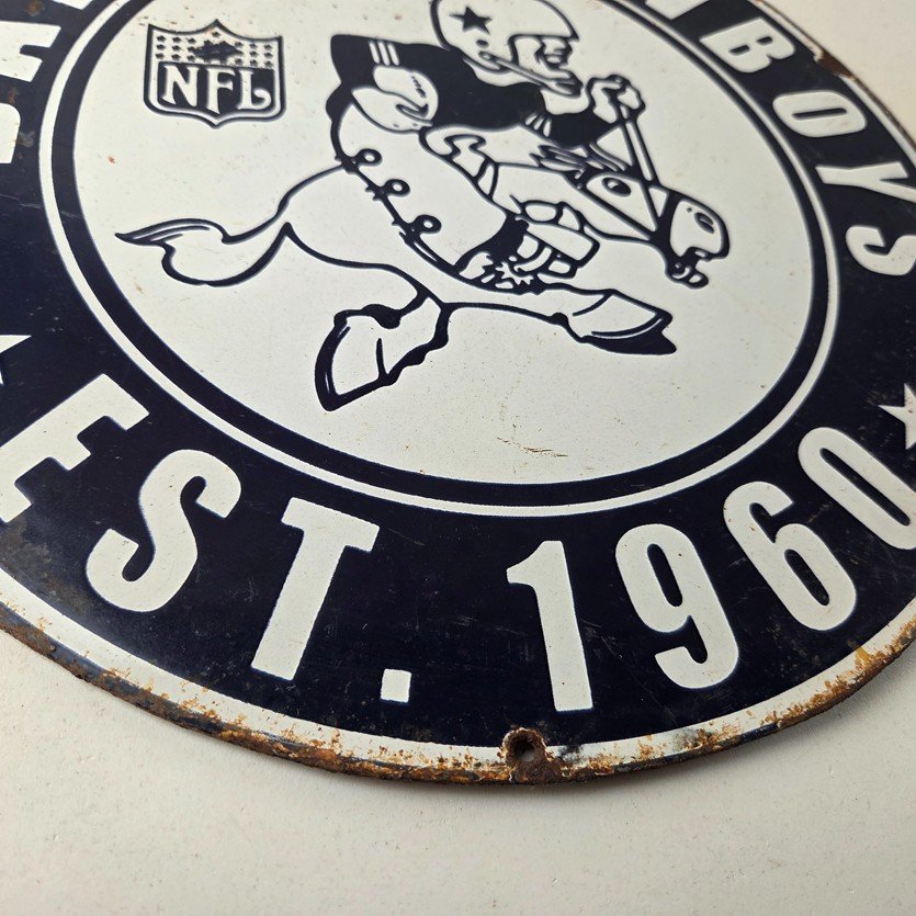 Vintage Dallas Cowboys Porcelain Sign - Texas Football NFL Gas Pump Sign - Image 11