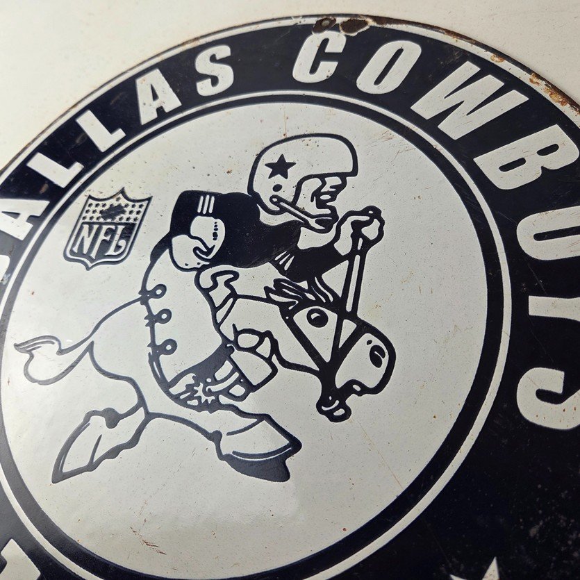 Vintage Dallas Cowboys Porcelain Sign - Texas Football NFL Gas Pump Sign - Image 12