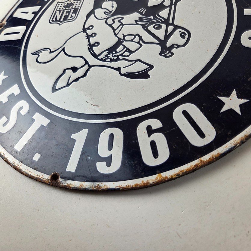 Vintage Dallas Cowboys Porcelain Sign - Texas Football NFL Gas Pump Sign - Image 14
