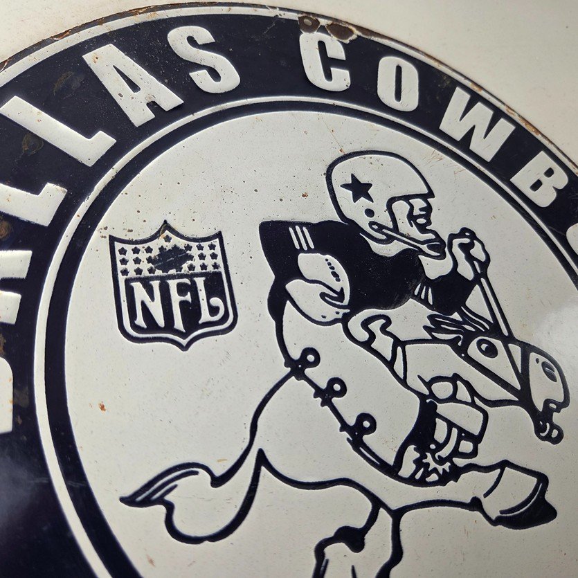 Vintage Dallas Cowboys Porcelain Sign - Texas Football NFL Gas Pump Sign - Image 5