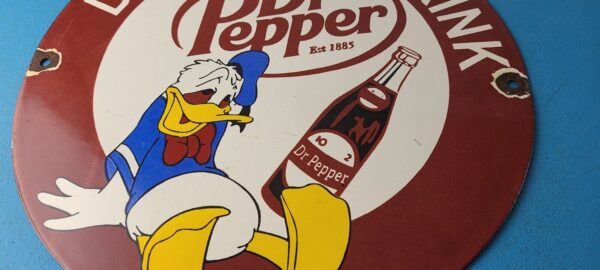 Vintage Dr Pepper Sign Porcelain Soda Cola Man Cave Collection Sign 305783546168 11