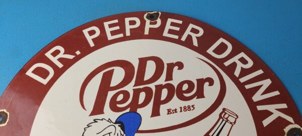 Vintage Dr Pepper Sign Porcelain Soda Cola Man Cave Collection Sign 305783546168 12