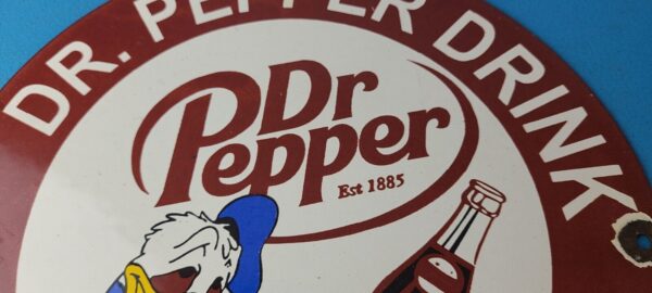 Vintage Dr Pepper Sign Porcelain Soda Cola Man Cave Collection Sign 305783546168 2