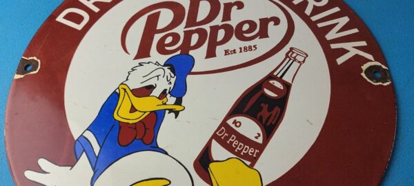 Vintage Dr Pepper Sign Porcelain Soda Cola Man Cave Collection Sign 305783546168 3