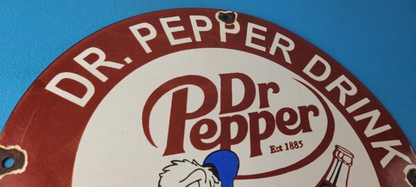 Vintage Dr Pepper Sign Porcelain Soda Cola Man Cave Collection Sign 305783546168 4