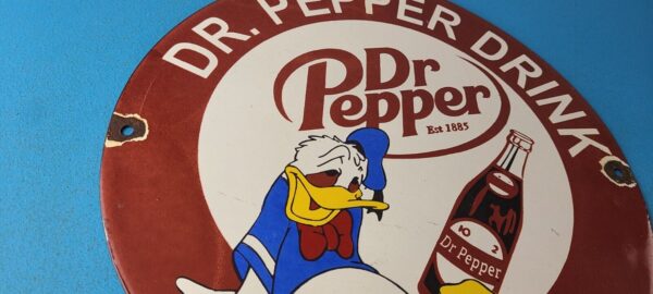 Vintage Dr Pepper Sign Porcelain Soda Cola Man Cave Collection Sign 305783546168 5