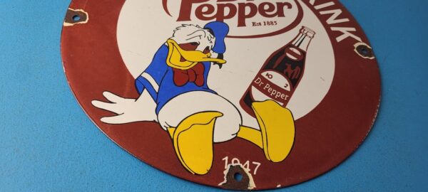 Vintage Dr Pepper Sign Porcelain Soda Cola Man Cave Collection Sign 305783546168 6