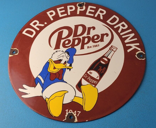 Vintage Dr Pepper Sign Porcelain Soda Cola Man Cave Collection Sign 305783546168