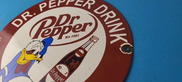 Vintage Dr Pepper Sign Porcelain Soda Cola Man Cave Collection Sign 305783546168 8